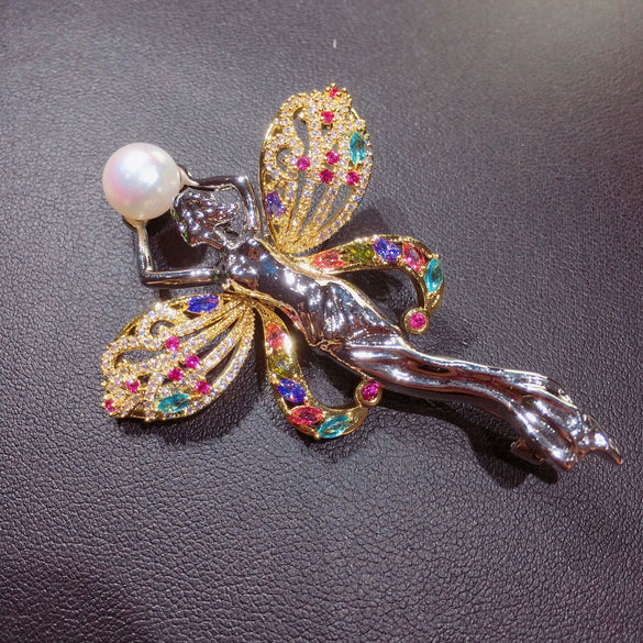 Wholesale Copper Natural Freshwater Pearl Fashion Brooch For Women
