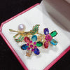 Wholesale Copper Natural Freshwater Pearl Flower Brooch Highend Craft For Women