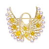 Wholesale Copper Natural Freshwater Pearl Swan Brooch Highgrade Craft