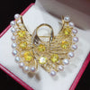 Wholesale Copper Natural Freshwater Pearl Swan Brooch Highgrade Craft