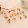 Wholesale Copper Natural Pearl Flower Open Ring For Women With Electroplating Design