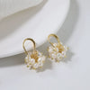 Wholesale Copper Natural Pearl Geometric Style Electroplating Earrings For Women