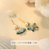 Wholesale Copper Natural Pearl Starfish Shell Asymmetric Geometric Earrings With Electroplating For Women
