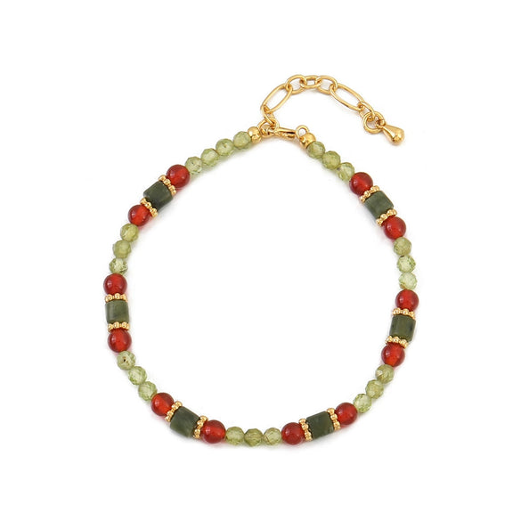 Wholesale Copper Natural Stone Beaded Geometric Handmade Women's Bracelet Jewelry