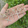 Wholesale Copper Necklace With Cross Pendant And Microinlaid Zircon 18K Gold Plated Personalized Style