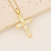 Wholesale Copper Necklace With Cross Pendant And Microinlaid Zircon 18K Gold Plated Personalized Style