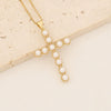 Wholesale Copper Necklace With Cross Pendant And Microinlaid Zircon 18K Gold Plated Personalized Style