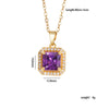 Wholesale Copper Necklace With Mixed Gemstone Inlay Zircon Purple Electroplated O Chain Drop Shape Heart Shape For Women