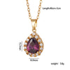 Wholesale Copper Necklace With Mixed Gemstone Inlay Zircon Purple Electroplated O Chain Drop Shape Heart Shape For Women