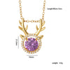 Wholesale Copper Necklace With Mixed Gemstone Inlay Zircon Purple Electroplated O Chain Drop Shape Heart Shape For Women