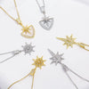 Wholesale Copper Necklace With Star Pendant Electroplating And Mixed Gemstone Setting For Unisex Simple Light Luxury Style