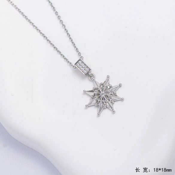 Wholesale Copper Necklace With Star Pendant Electroplating And Mixed Gemstone Setting For Unisex Simple Light Luxury Style