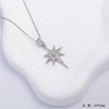 Wholesale Copper Necklace With Star Pendant Electroplating And Mixed Gemstone Setting For Unisex Simple Light Luxury Style