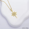 Wholesale Copper Necklace With Star Pendant Electroplating And Mixed Gemstone Setting For Unisex Simple Light Luxury Style