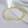 Wholesale Copper Niche Geometric Curse Opening Bracelet With Electroplating