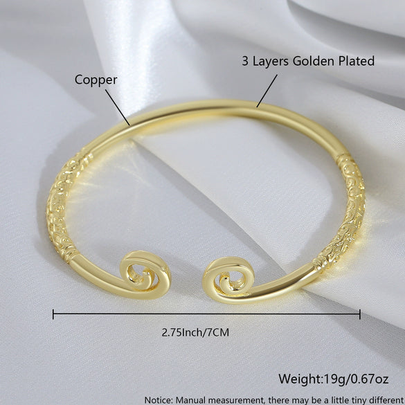 Wholesale Copper Niche Geometric Curse Opening Bracelet With Electroplating
