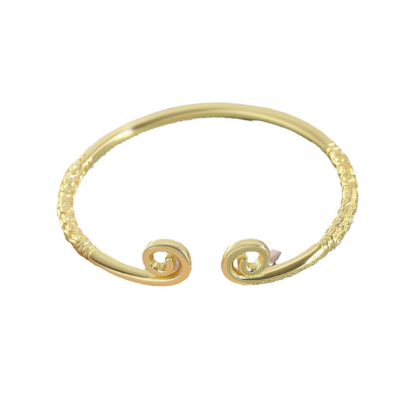 Wholesale Copper Niche Geometric Curse Opening Bracelet With Electroplating
