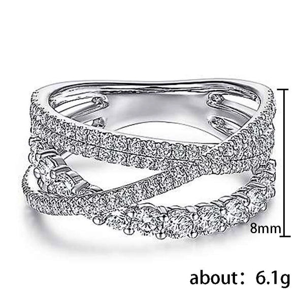 Wholesale Copper Niche Geometric Spiral Shape Ring With Zircon For Women