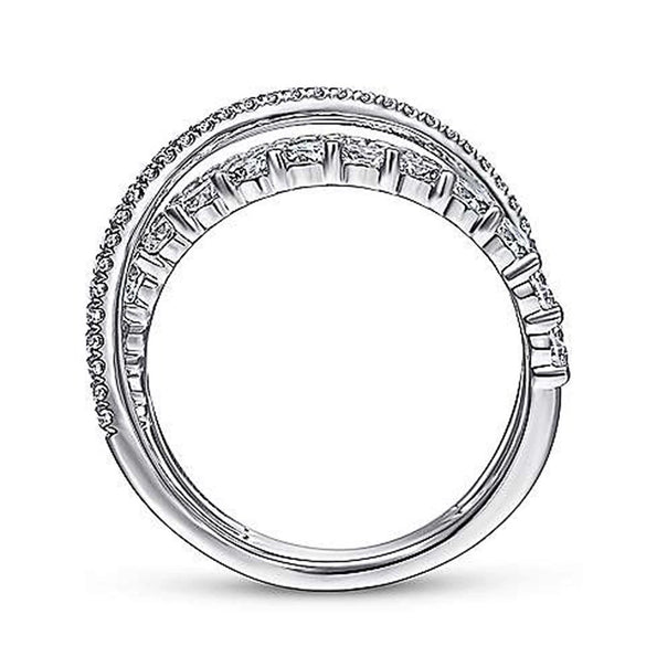 Wholesale Copper Niche Geometric Spiral Shape Ring With Zircon For Women