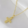 Wholesale Copper O Word Chain Cross Pendant Necklace With Hammer Pattern Gold Plated Retro Hip Hop Fashion Jewelry For Unisex