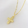 Wholesale Copper O Word Chain Cross Pendant Necklace With Hammer Pattern Gold Plated Retro Hip Hop Fashion Jewelry For Unisex