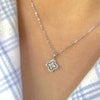 Wholesale Copper Ochain Mixed Gem Inlaid Fourleaf Clover Pendant Necklace With Zircon And Flower Design