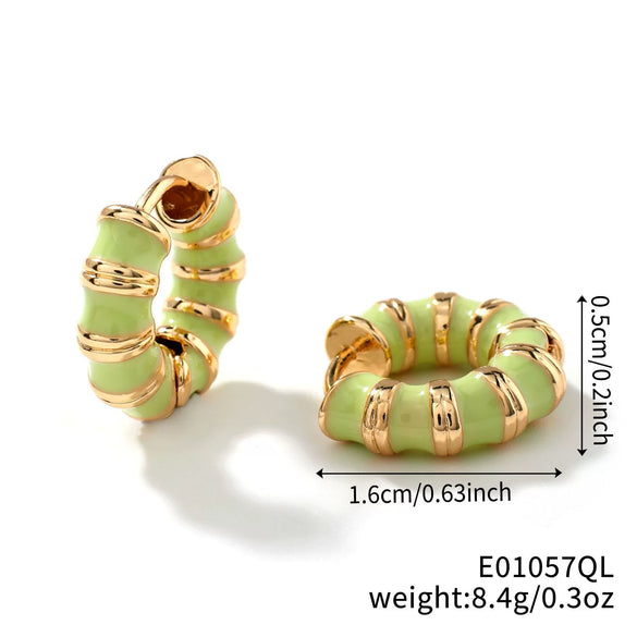 Wholesale Copper Oil Drop Geometric Earrings Retro Elegant Unisex