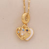 Wholesale Copper Oil Drop Heart Hollow Openable Pendant Necklace For Office Ladies