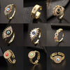 Wholesale Copper Oildrip Zircon Ring Electroplated For Women Fashionable Simple And Cute