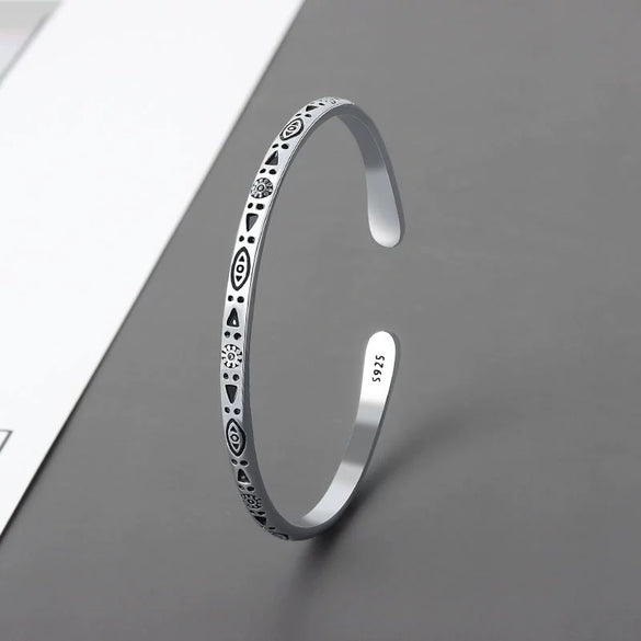 Wholesale Copper Open Bracelet Women's Retro Geometric Pattern Electroplated Jewelry