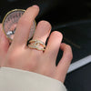 Wholesale Copper Open Ring For Women With Geometric Letters Numbers And Text Pattern And Micro Inlay Design