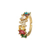 Wholesale Copper Open Ring With Inlaid Color Zirconium And English Letters Electroplated Style For Female