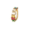 Wholesale Copper Open Ring With Inlaid Color Zirconium And English Letters Electroplated Style For Female