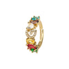 Wholesale Copper Open Ring With Inlaid Color Zirconium And English Letters Electroplated Style For Female