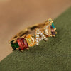 Wholesale Copper Open Ring With Inlaid Color Zirconium And English Letters Electroplated Style For Female