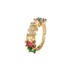 Wholesale Copper Open Ring With Inlaid Color Zirconium And English Letters Electroplated Style For Female