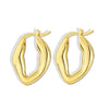 Wholesale Copper Oval Geometry Style Irregular Concaveconvex Ladies Earrings