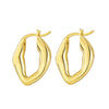 Wholesale Copper Oval Geometry Style Irregular Concaveconvex Ladies Earrings