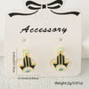 Wholesale Copper Palmshaped Hiphop Geometric Dripping Oil Earrings For Women