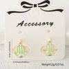 Wholesale Copper Palmshaped Hiphop Geometric Dripping Oil Earrings For Women