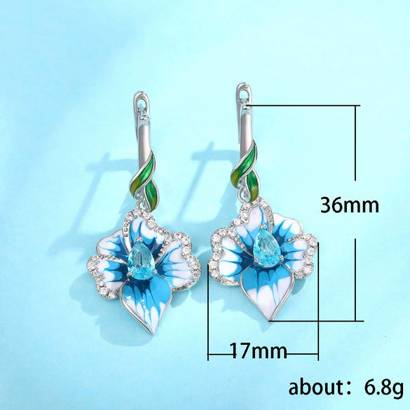 Wholesale Copper Pastoral Style Flower Shape Earrings For Women