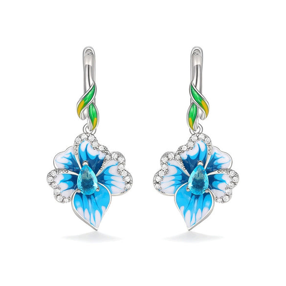 Wholesale Copper Pastoral Style Flower Shape Earrings For Women