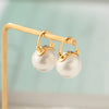 Wholesale Copper Pearl Earrings Minimalist Natural Geometric Electroplating Style