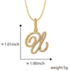 Wholesale Copper Pendant Necklace With English Letter Pattern Inlaid Zircon Electroplated Hiphop Style