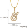 Wholesale Copper Pendant Necklace With English Letter Pattern Inlaid Zircon Electroplated Hiphop Style