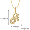 Wholesale Copper Pendant Necklace With English Letter Pattern Inlaid Zircon Electroplated Hiphop Style