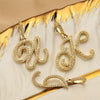 Wholesale Copper Pendant Necklace With English Letter Pattern Inlaid Zircon Electroplated Hiphop Style
