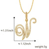 Wholesale Copper Pendant Necklace With English Letter Pattern Inlaid Zircon Electroplated Hiphop Style