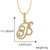 Wholesale Copper Pendant Necklace With English Letter Pattern Inlaid Zircon Electroplated Hiphop Style