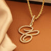 Wholesale Copper Pendant Necklace With English Letter Pattern Inlaid Zircon Electroplated Hiphop Style